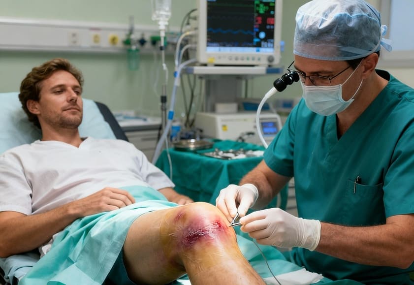 chirurgia per ginocchio gonfio