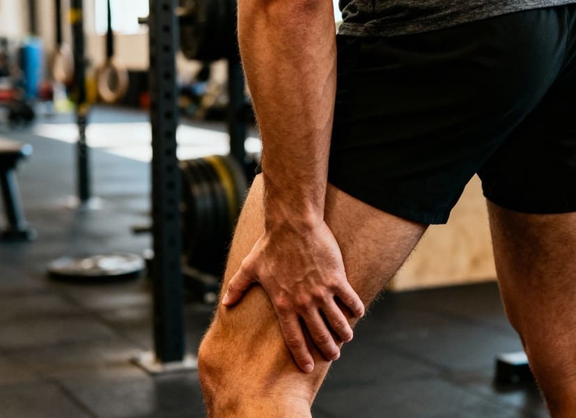 sportivo che ha dolore al tendine popliteo